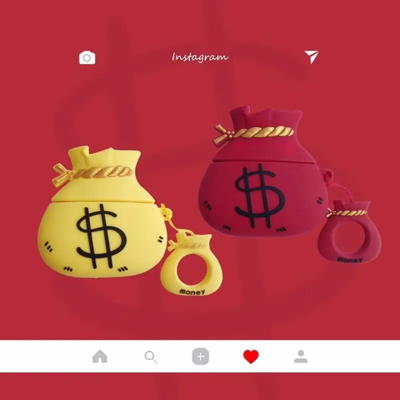 Уникальный мягкий силиконовый защитный чехол с рисунком Lucky Bag, противоударный чехол с ремешком для Airpods 1/2, аксессуары для зарядного устройства