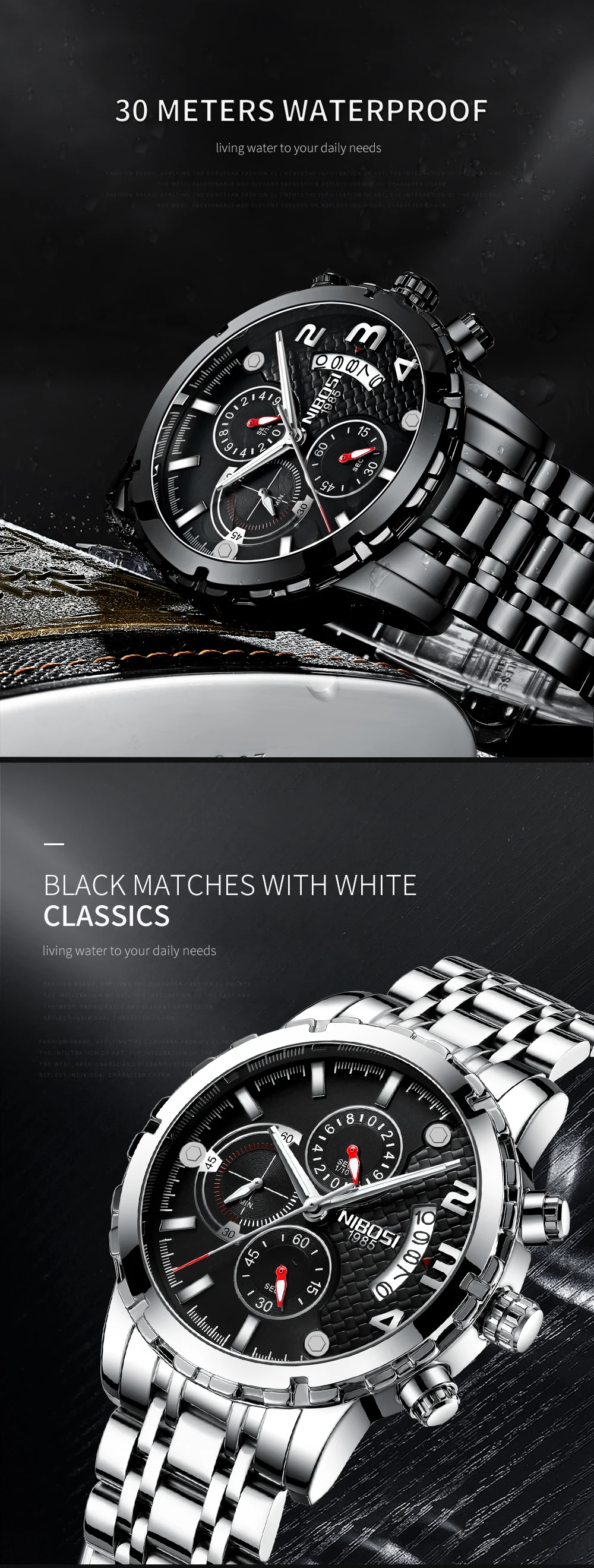 Часы мужские NIBOSI Relogio Masculino мужские s часы модный топ бренд класса люкс кварцевые часы мужские стальные водонепроницаемые спортивные мужские деловые часы