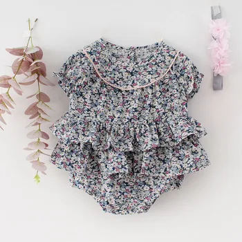 

Baby Bodysuits 100% Cotton Infant Girls Short Sleeve Summer Clothing Jumpsuit Floral Printed Baby Girls Bodysuits