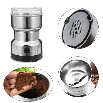 

AU/US/EU/UK Plug Electric Coffee Grinder Coffee Bean Grinder Multifunctional Stainless Steel Coffe Machine Grinding Kitchen Tool