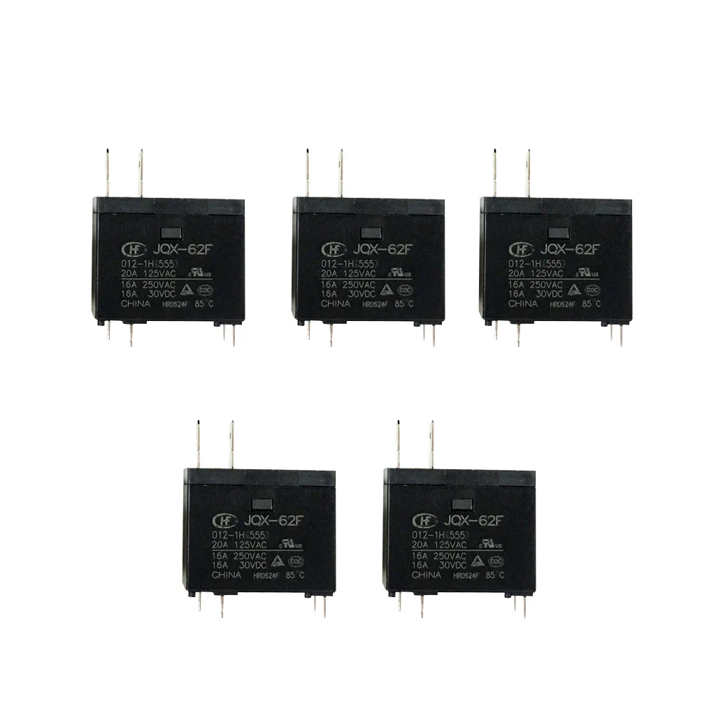 5 Pieces JQX-62F-012-1H Water Heater Microwave Oven Relay Coil 12VDC