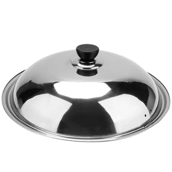 

Cooking Wok Pan Lid Stainless Steel Universal Pan Cover Visible Replaced Lid Frying Wok Pot Good Quality Semicircle 32cm