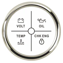 52 мм 2 ''4LED цифровой автомобильный вольтметр сигнализация измеритель давления масла Температура воды сигнализация двигателя с красной подсветкой 9~ 32 В