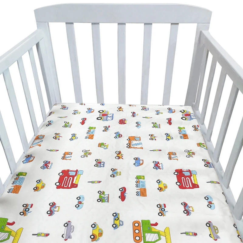 

130cm*70cm 100% Cotton Crib Fitted Sheets Soft Baby Bed Mattress Covers Printed Newborn Infant Bedding Set Kids Mini Cot Sheet