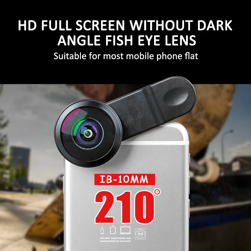 

10mm super fisheye phone lens 210 degree wide angle phone camera lens for iPhone X 7plus Samsung Smartphone camera lens