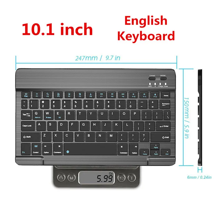 10-eng Ultra Slim Алюминий Беспроводной Bluetooth Испанский клавиатура для IOS Android Tablet PC Windows для iPad Bluetooth Испанский Teclado - Цвет: 10-eng