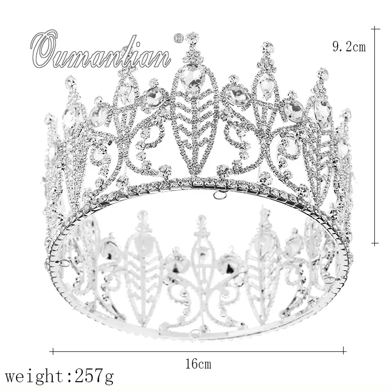 Новая роскошная винтажная Хрустальная большая свадебная корона, свадебная тиара, вечерние аксессуары для волос, аксессуары для волос, стразы на цепочке E130