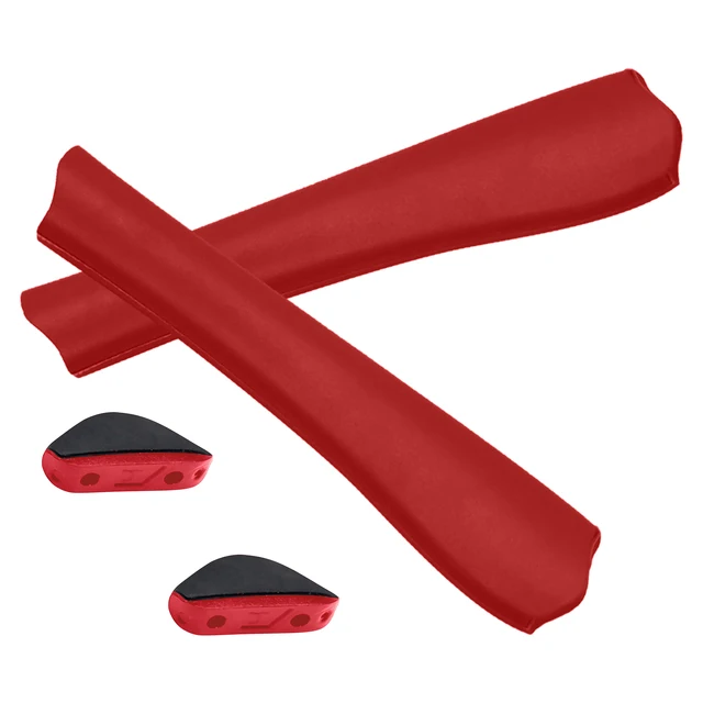 Bwake Replacement Rubber Kit Ear Socks & Nose Pads for-Oakley Pit Bull OO9127 - Multiple Options Red