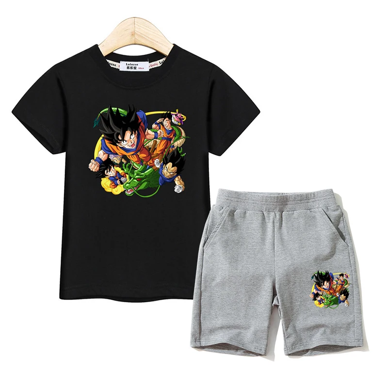 Suit Kids Costumes T-Shirt pants Pant-Set Short-Sleeve Print-Outfits Fashion Clothes