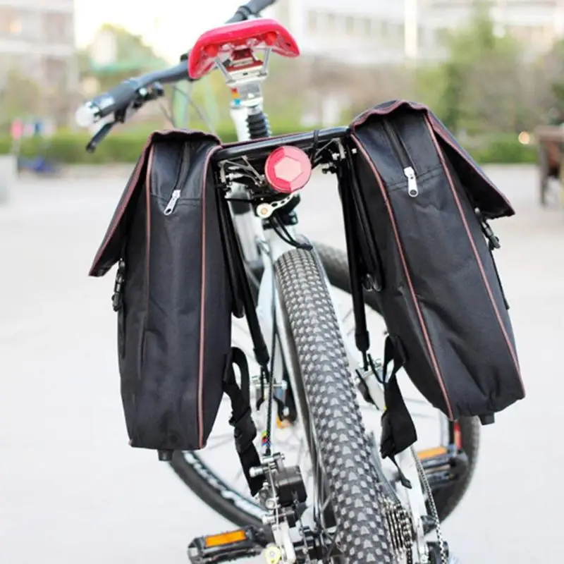 Durable Mountain Bike Trunk Bags Hit Color Double Side Rear Rack Tail Seat Pannier Pack Carrier for Hiking and Travel