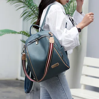 

Fashion bag for women great leather capability of plutonium new wild temperament soft leisure black trip blue bag