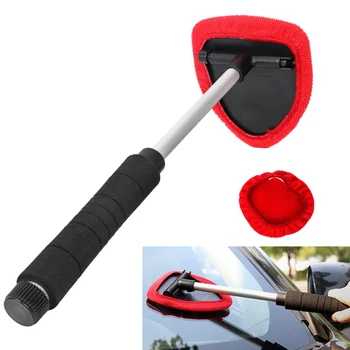 

High Quality Red And Black Telescopic Rotary Automotive Windshield Superfine Fiber Cleaning Brush Car Styling