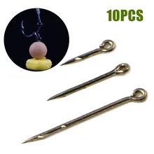 10 Pcs/bag Barbed Straight Hook Bait Spiked Carp Fishing Bait Sting Boilies Pin Corn Ronnie Hair Rig Tackle Beach Fishing Tool