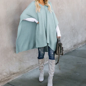 

Fashion Female Knit Outwear Ladies Casual Loose Solid Color Coats Women Mantle Elegance NEW Autumn Winter Ladies V-neck Jackets