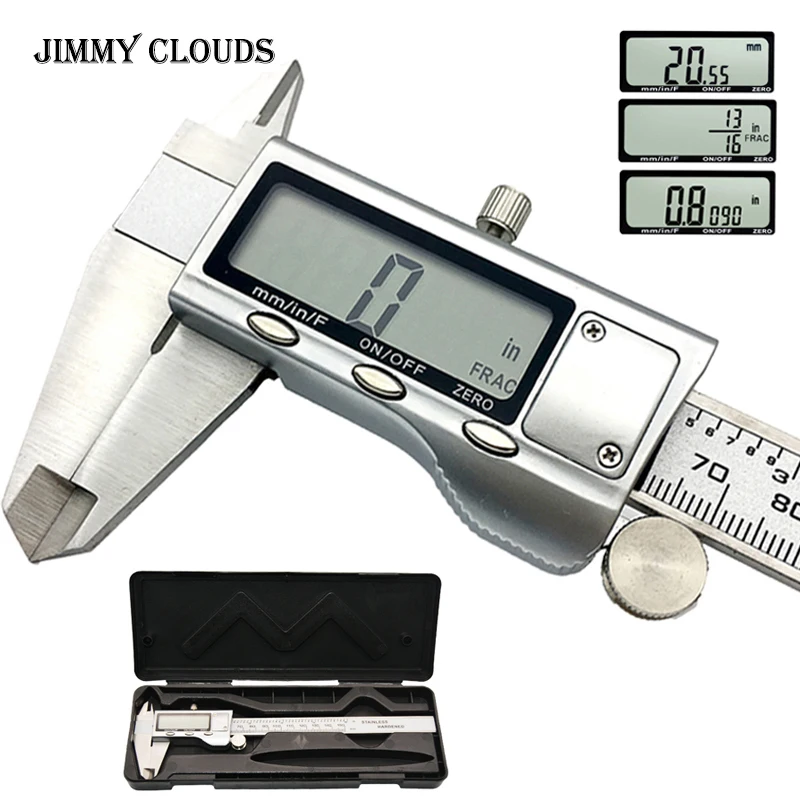 

Digital Caliper Ruler Vernier Caliper Stainless Steel Caliper 6"-150mm Measuring Instrument Vernier Calipers Measuring Tool