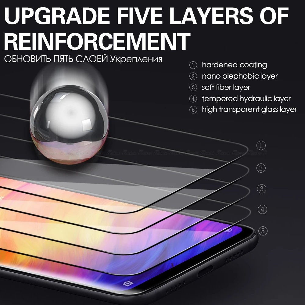5D Curved Film Full Cover Tempered Glass Screen Protector For Motorola Moto One Vision Action G7 Power G6 G5 Plus E6 Play G5S|Защитные