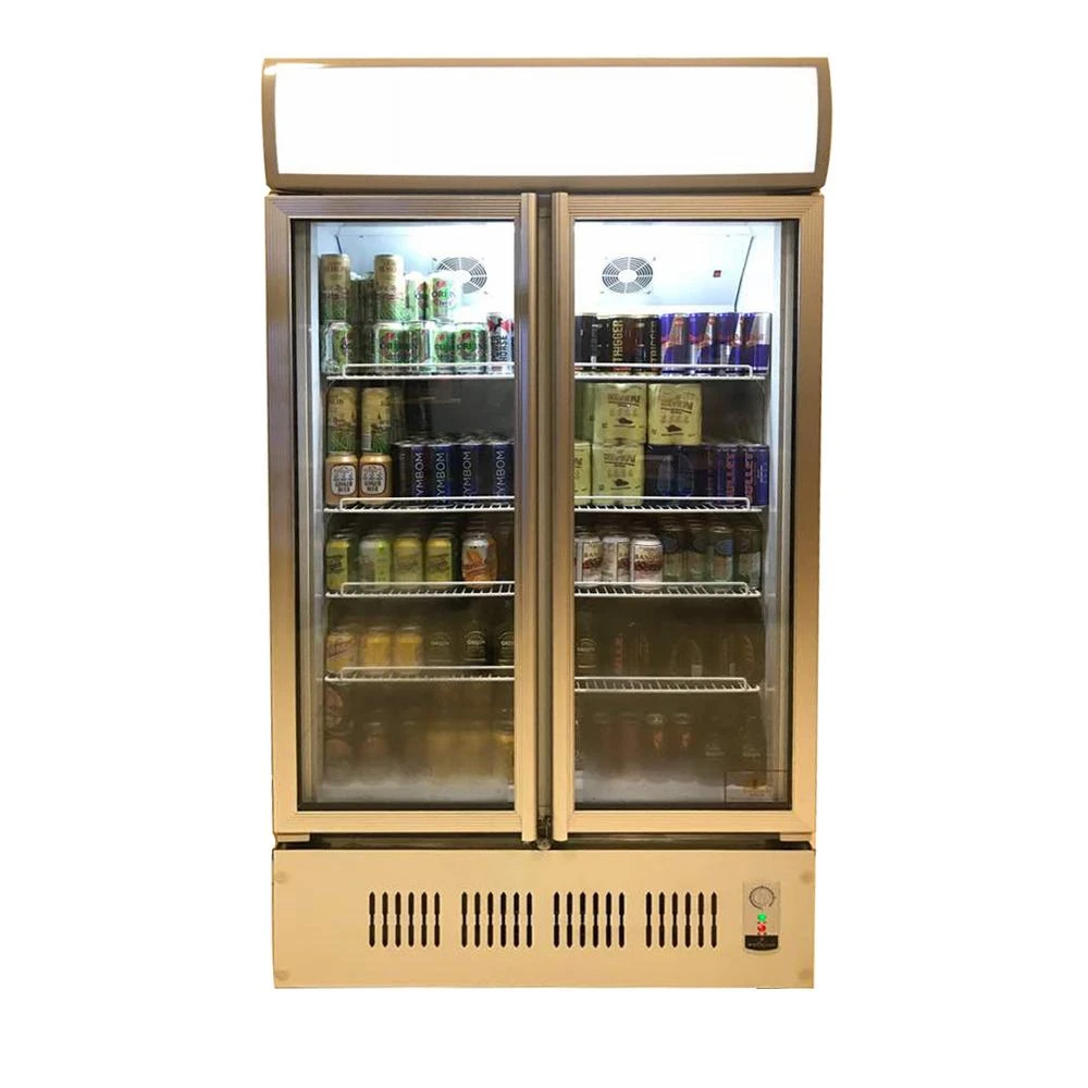 488l業務用ガラス冷蔵庫2ドア垂直冷蔵庫ディスプレイキャビネット2 door refrigeratorfridge glass