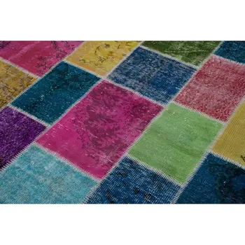 

192x192 Cm Multicolor Handmade Round Patchwork Rug-6x6 Ft