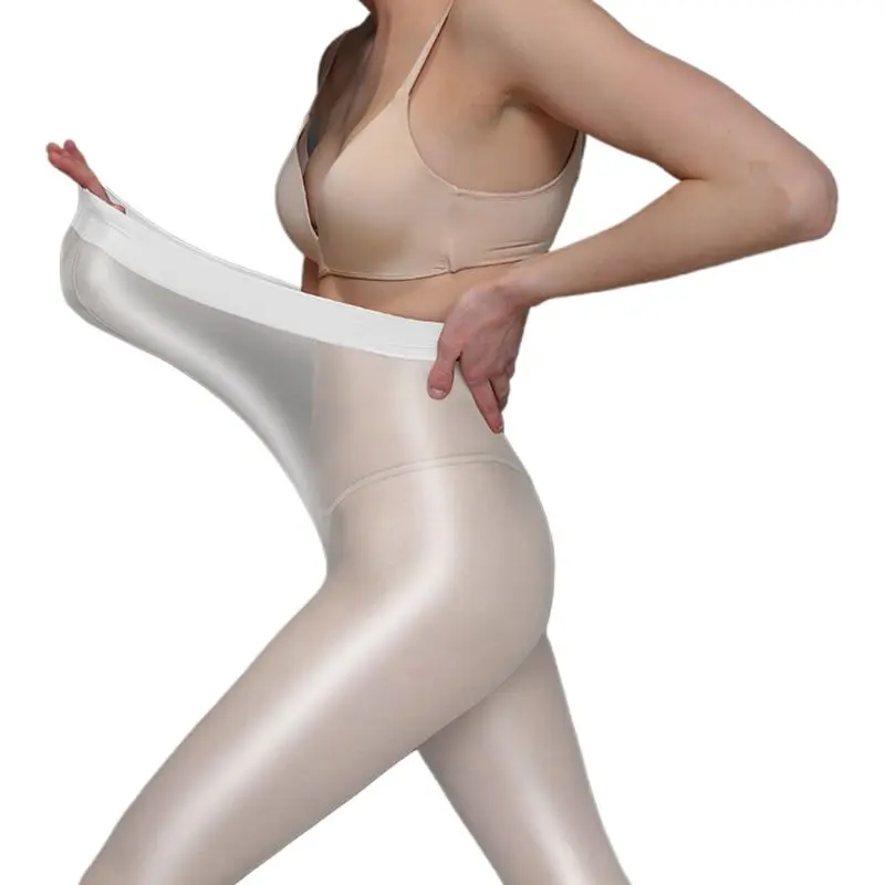 Womens Plush Size 60D Shaping Sheer Tights Stockings Flash Oil Glitter Pantyhose Y1AC
