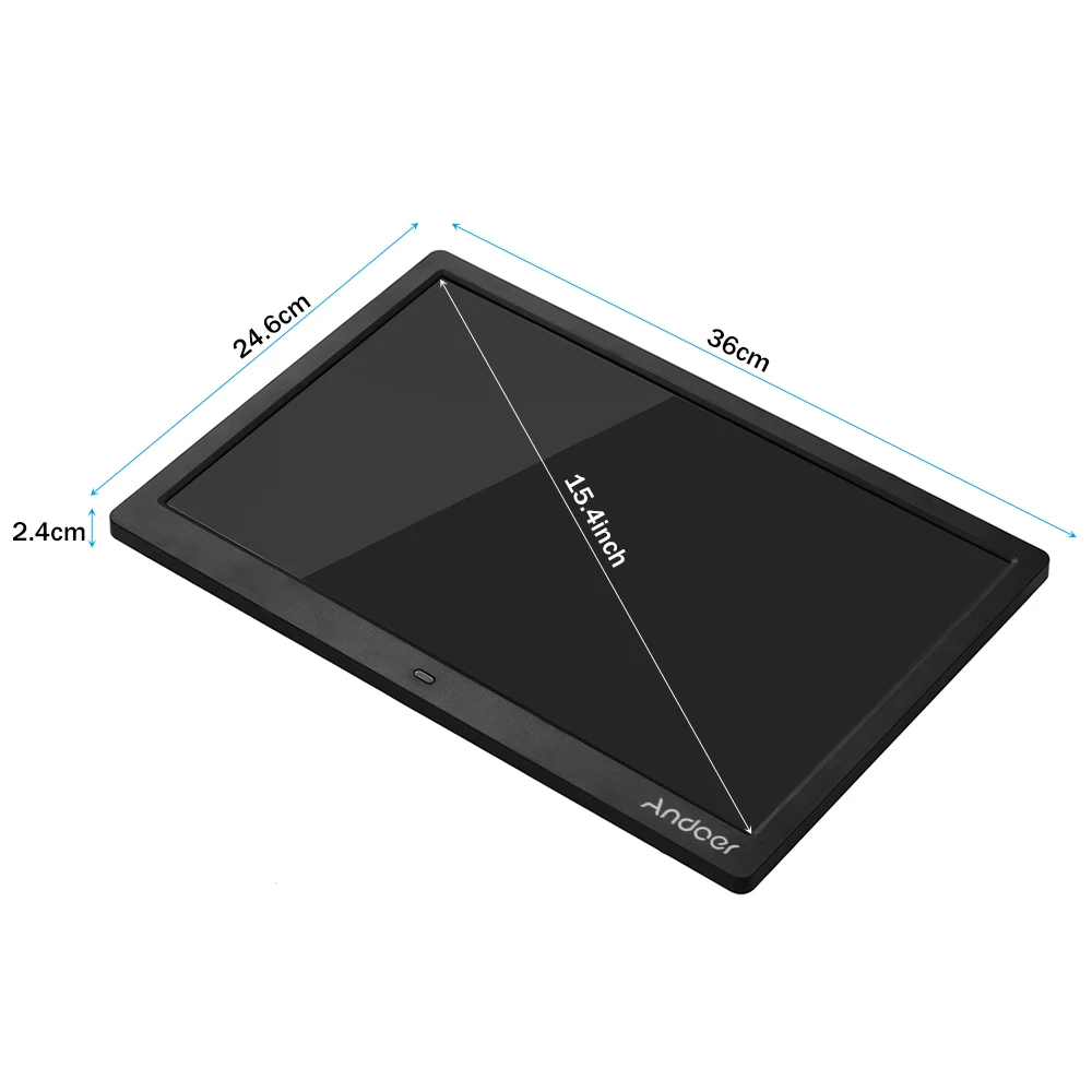Andoer 15,4 дюймов светодиодный цифровой фоторамка фотоальбом HD Пульт дистанционного управления музыкальный фильм часы Календарь Электронная книга Подарок для семейного друга