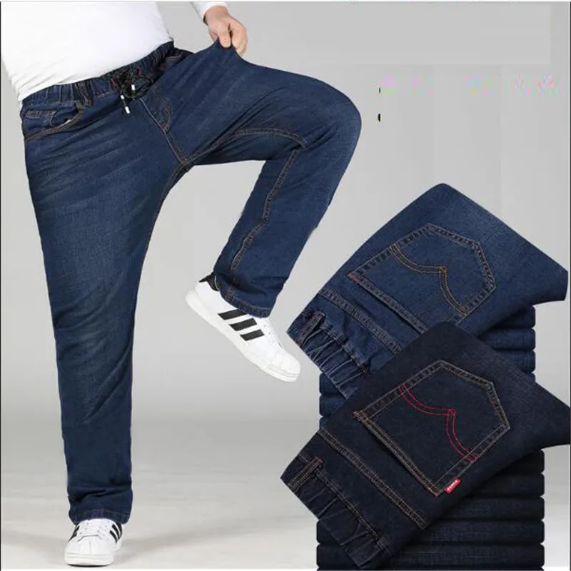 Plus Big Size Black Jeans Men Elastic Denim Trousers Mens Jean Brand 2022 Pants Man Clothes