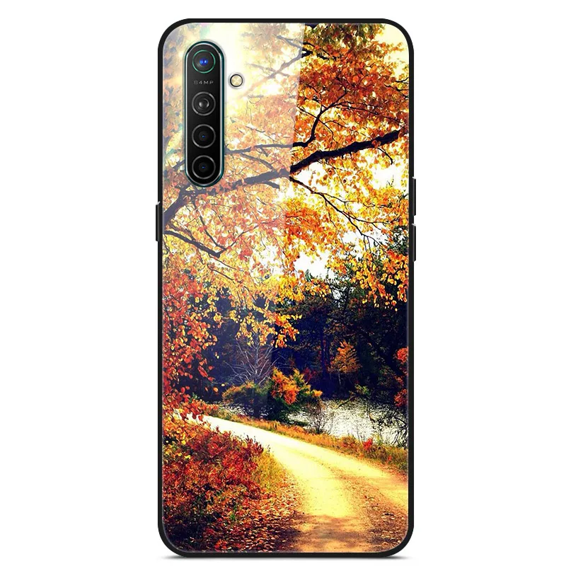 38 Чехол для OPPO Realme X2 XT, чехол из закаленного стекла, Жесткий Чехол для телефона, чехол для OPPO Realme XT Global X2, ТПУ бампер, чехол s RealmeX2 - Цвет: 38