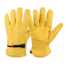 

1 Pair Cowhide Plush Warm Wear-resistant Gardening Work Safety Protection Gloves Labor Protection Gloves Safety Protection