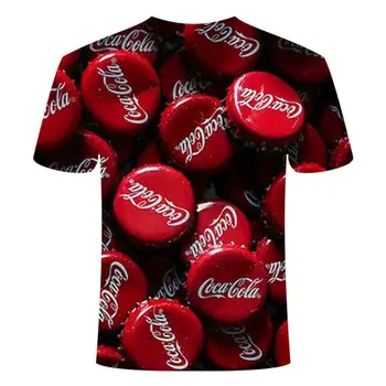 

2020 new 3D T-shirt men's beer bottle cap burger series printed hip-hop round neck short sleeve men's and women's T-shirt tops