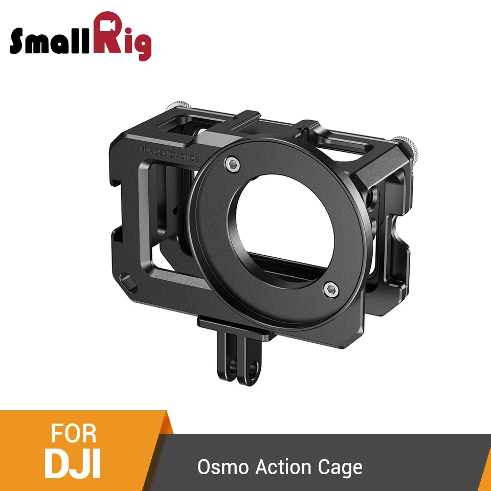 

SmallRig Cage for DJI Osmo Action (Compatible with Microphone Adapter) Camera Cage With Cold Shoe Mounts -2475