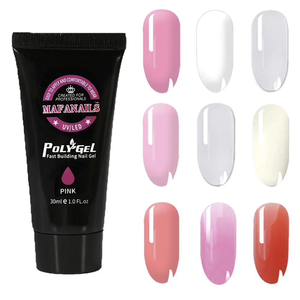 

1Pc 9 Colors UV Gel Poly Gel Tips Nails Polygel Builder Nail Quick 30ml Extension Acrylic Nail Art Crystal LED UV Nail Gel GY06