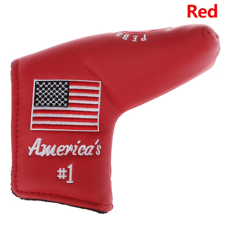 RD High Quality 1Pc America Flag Pebble Beach Golf Putter Head Cover Blade Putter Cover - Цвет: RD