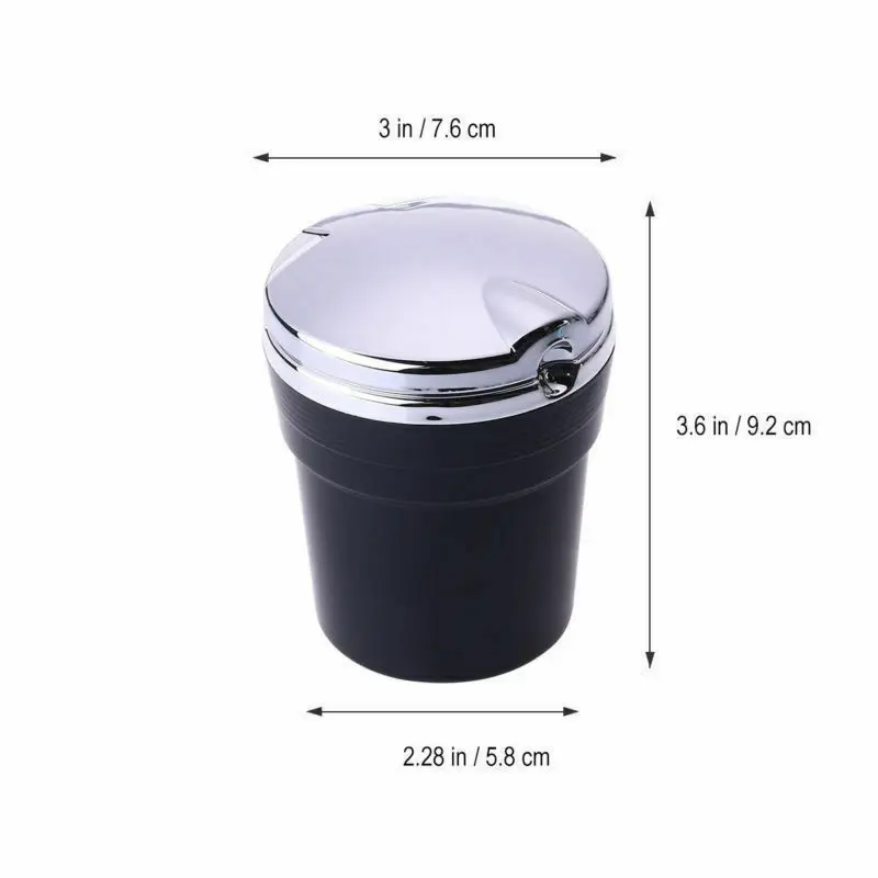 Universial Black Portable Auto Car Truck Blue LED Cigarette Ash Cup Holder LED Smokeless Ashtray