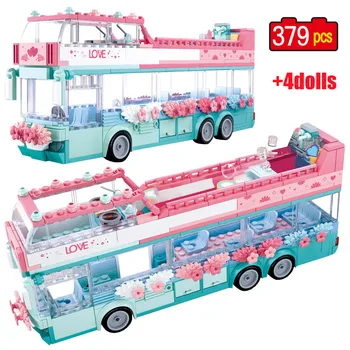 

City Wedding Party Romantic Wedding scene Building Blocks Girl Friends Car Princess Prince figures Bricks Toys for girl gifts