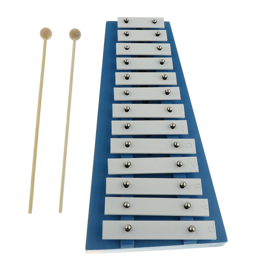 Изысканный 15 нот ксилофон алюминиевая пластина с молотками Glockenspiel ручной стук ударный инструмент
