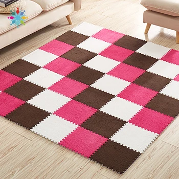 

1Pcs Soft 30*30 Cm Children Plush Carpet Parquet Floor Puzzle Carpet Baby Game Pad Crawling Mat Baby Play Mat