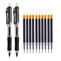 Jpens – ensemble de stylos à Gel rétractable, encre colorée, 0.5mm, 10 recharges remplaçables, fournitures scolaires et de bureau, papeterie 