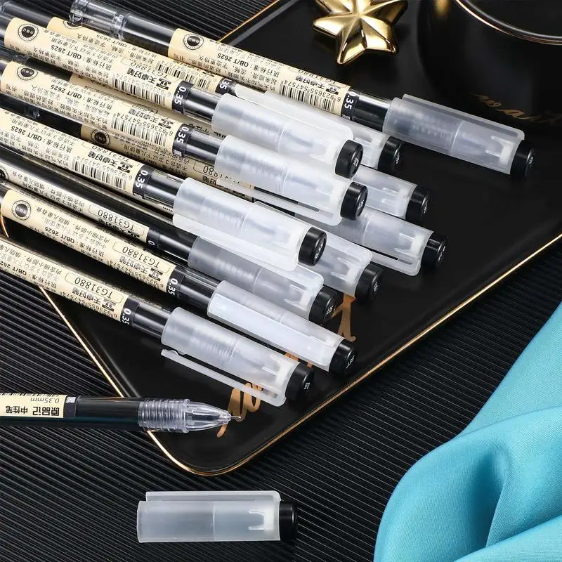 12 шт. MUJI Стиль тонкой 0,35 мм/0,5 мм черных гелевых ручек молочного цвета офисные школьные принадлежности студенческий экзамен письмо и рисование инструменты углерода Ручка