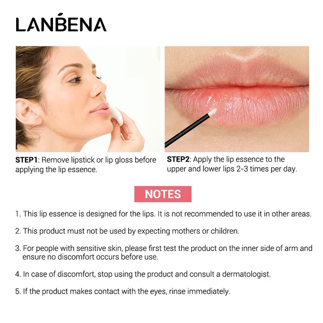 LANBENA Lip Plumper Serum Lip Mask Reduce Fine Lines Resist Pigment Increase Lip Elasticity Lip Gloss