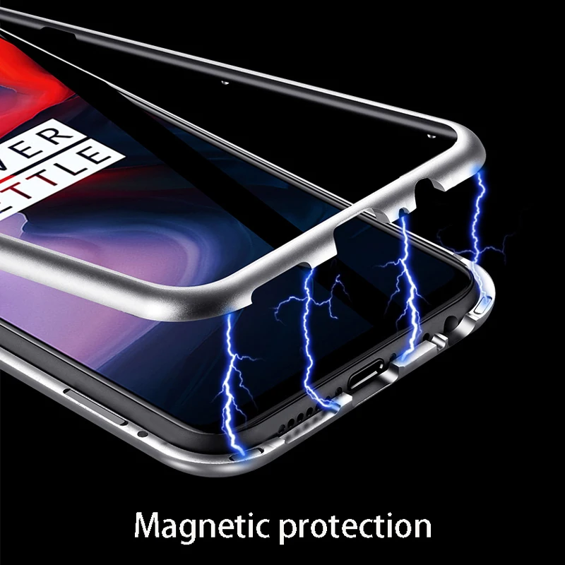 Металлический чехол с магнитной адсорбцией для Oneplus 7 Pro 6T 5T One plus, чехол для телефона, магнитное защитное стекло, задняя крышка, чехол