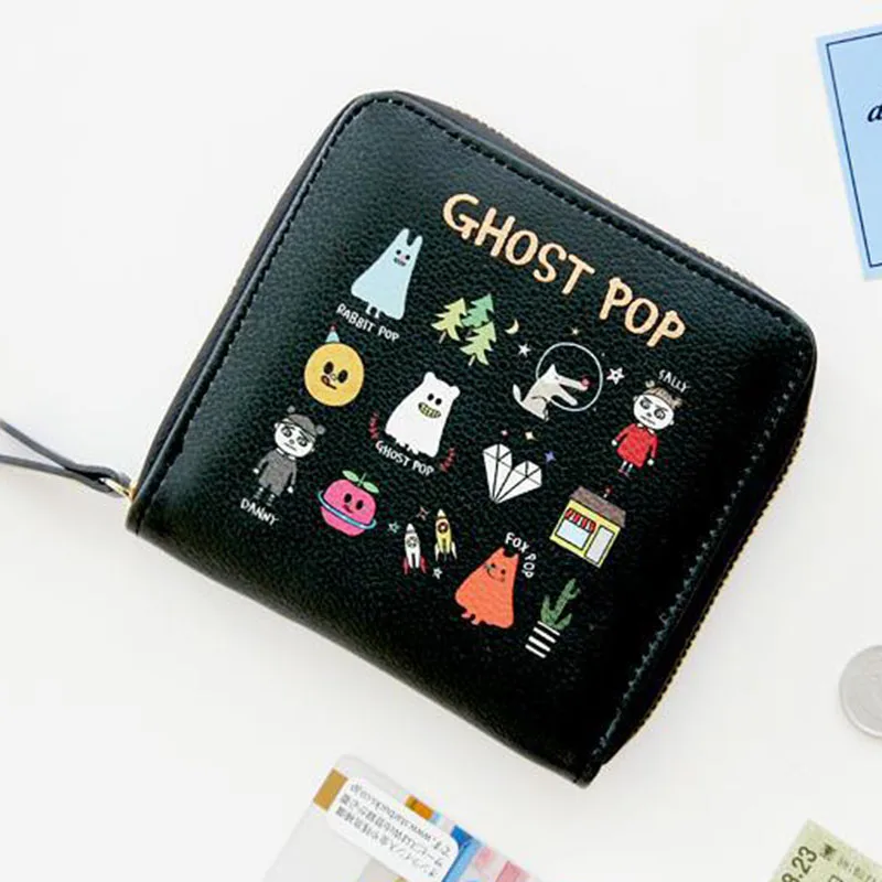 

Cartoon Ghost Elf Printing Cute Animal Anime Wallet Women Zipper Coin Purse Credit Card Holders Wallet Women Zipper Coin Purse