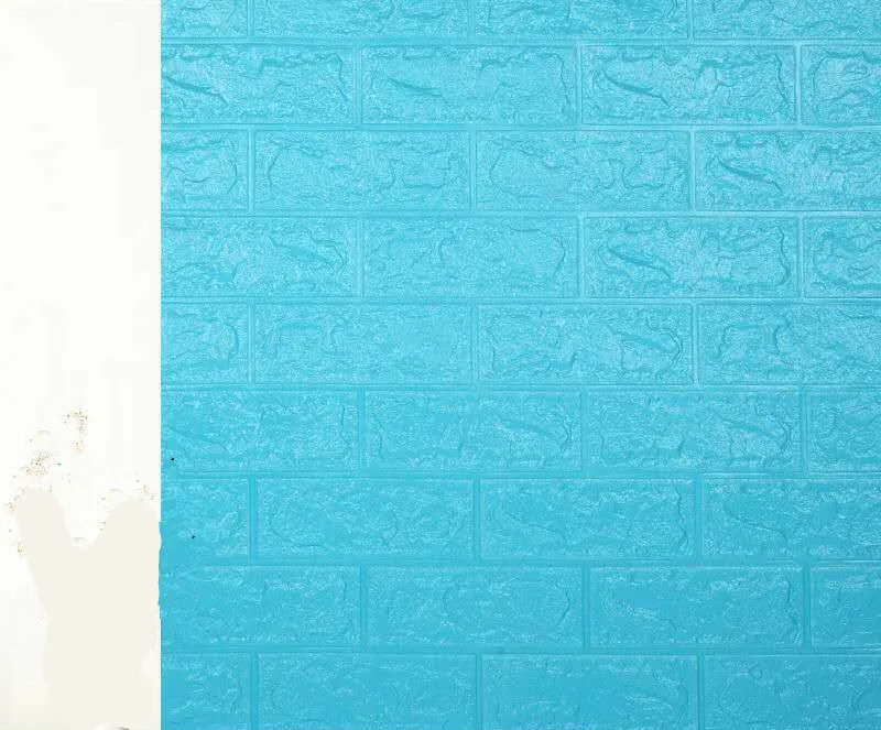 Небесно-голубой 70*77 3D кирпичные настенные наклейки DIY самостоятельно Декор пенопластовое водонепроницаемое покрытие для стен обои для телевизора фон для детской гостиной - Цвет: Небесно-голубой