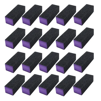 

Black Grit Purple Sanding Nail Buffer Blocks, 20Pcs