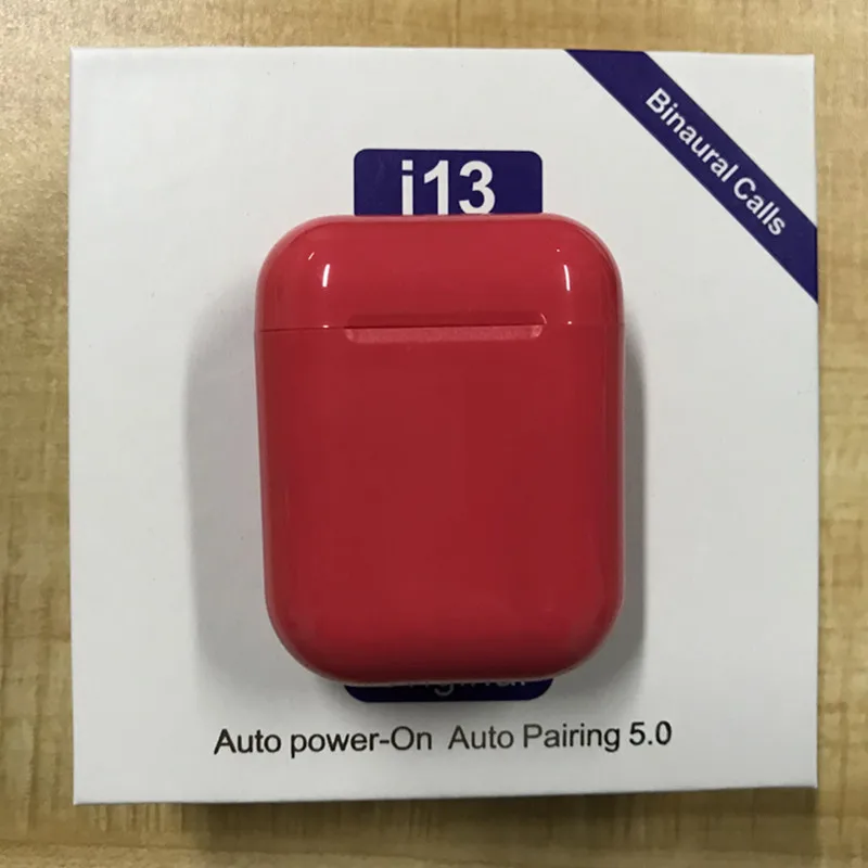 Red Factory Price!i13 TWS 1:1 mini Wireless Earphone 5D Super Bass bluetooth headset handsfree Earbuds pk i20 i60 i80 i500 i200 TWS - Цвет: Red