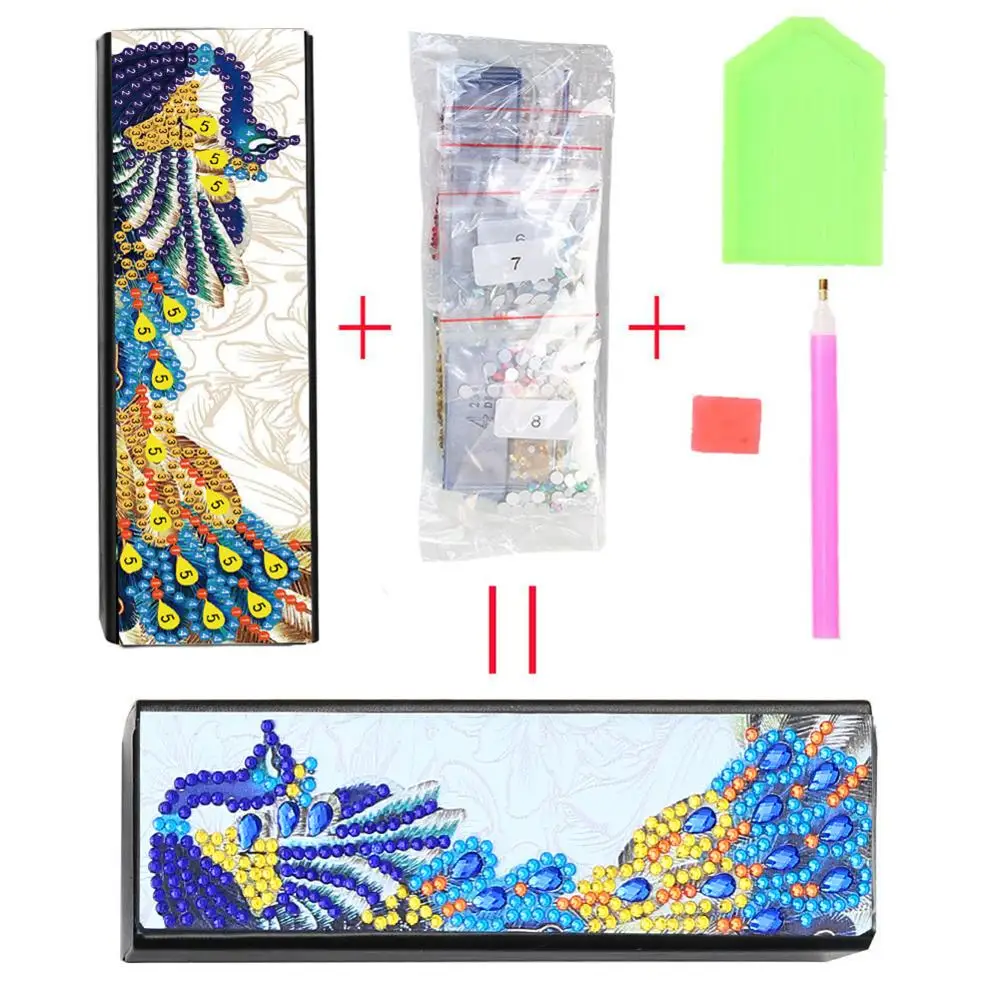 I DIY Алмазная картина, коробка для хранения очков, для путешествий, кожаный чехол для солнцезащитных очков, специальная форма, алмазная коробка для хранения - Цвет: I
