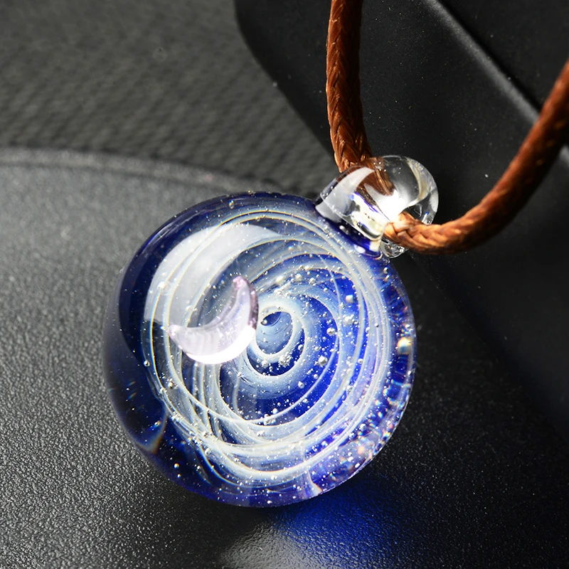 BOEYCJR Universe Star Moon glass beads Planets Подвеска Ожерелье галактика Веревка Цепь Солнечная система дизайн ожерелье для женщин