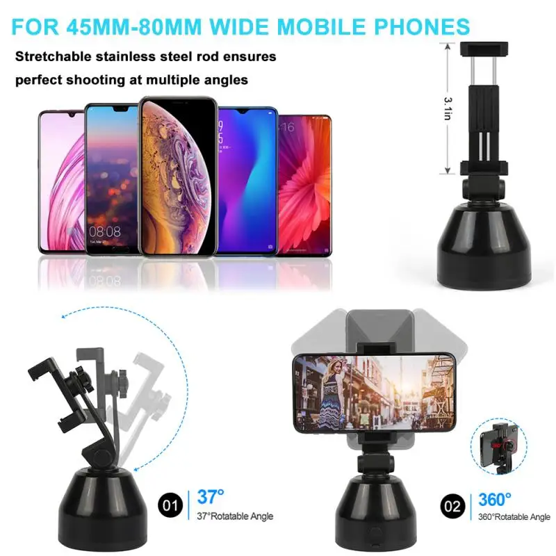 

Intelligent Ajustable Auto Shooting Selfie Stick Auto Face Tracking Object Tracking Phone Holder Gimbal For Xiaomi Huawei IPhone