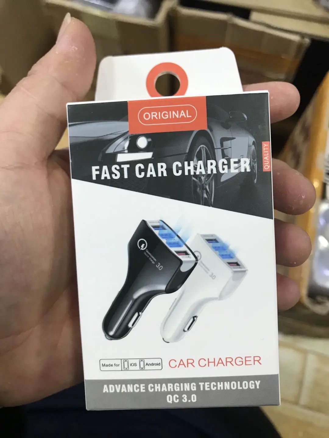 

Quick Charger 3.0 Car Charger Adapter QC3.0 Turbo Fast Charging 4 USB Car Mobile Phone Charger for iPhone 12 with retail box