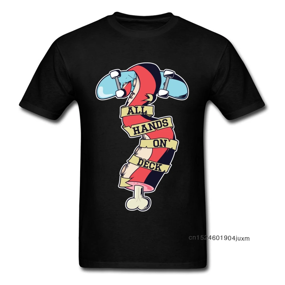 Хип-хоп топы Мужские футболки все руки на палубе Мужская футболка Скейтер Lover