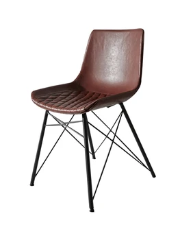 

Northern European Italian Light Luxury Dining Chair Restaurant Home Back Chair Net Red Ins Modern Simple Combination Iron Leathe