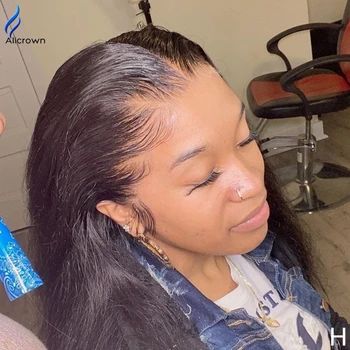 

ALICROWN 250% Density Lace Front Human Hair Wigs For Women Brazilian 360 Lace Frontal Wigs With Baby Hair Non-Remy Middle Ration